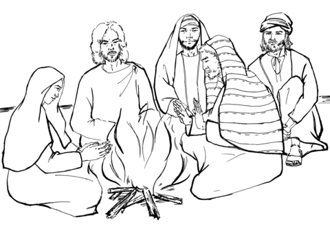 Peter'S Second Denial Of Jesus Coloring Page